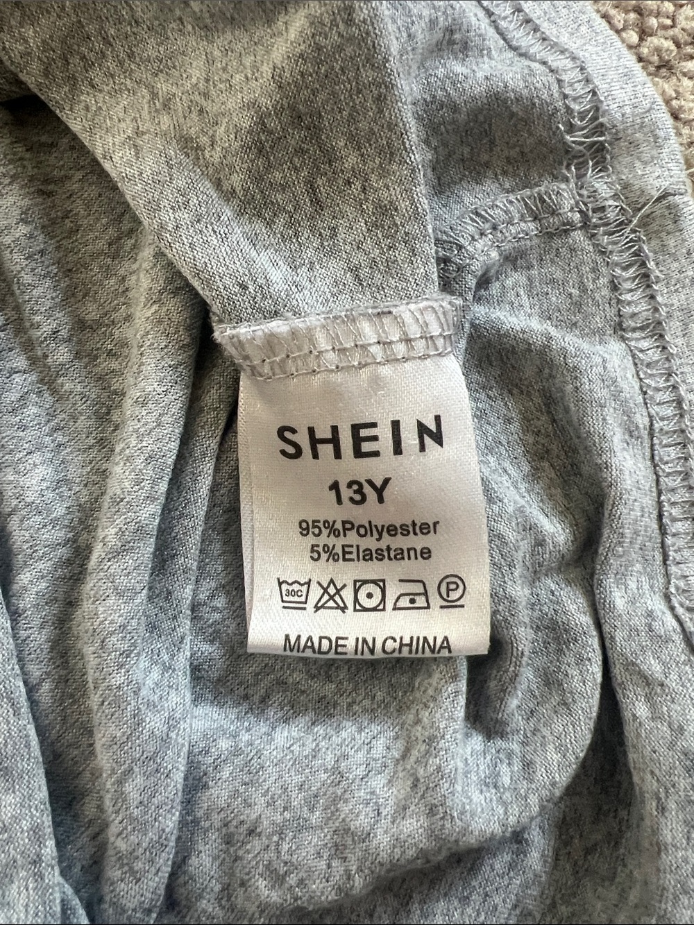 SHEIN Classic Teen Crew Neck Tee - Gray - Picture 2 of 2